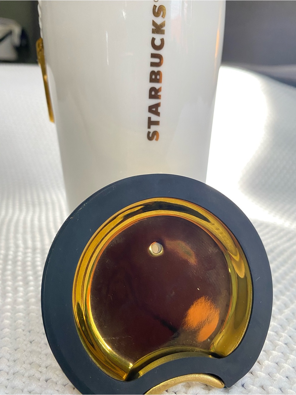 Starbucks White Ceramic Mug with Black Logo - Picture 4 of 6